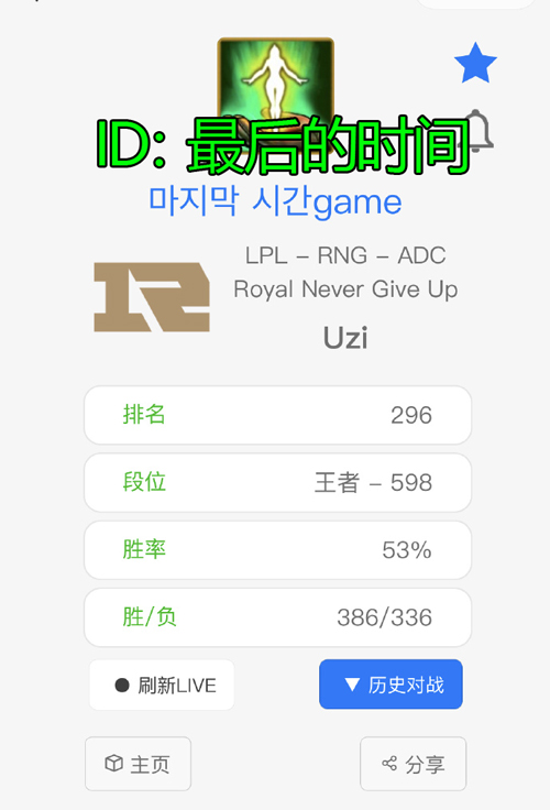 Uzi韓服再改ID：最後的時間！RNG粉絲看了後瞬間淚目 遊戲 第1張