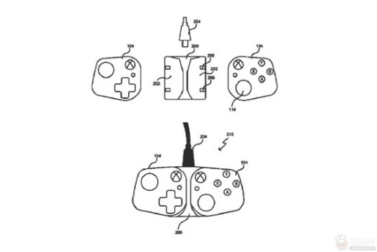 Xbox新專利可拆式手柄渲染圖 即插即玩劍指雲遊戲 遊戲 第1張