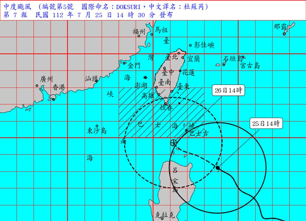 中颱杜蘇芮陸警發布　對屏東及恆春半島將構成威脅 台灣好新聞 第1張