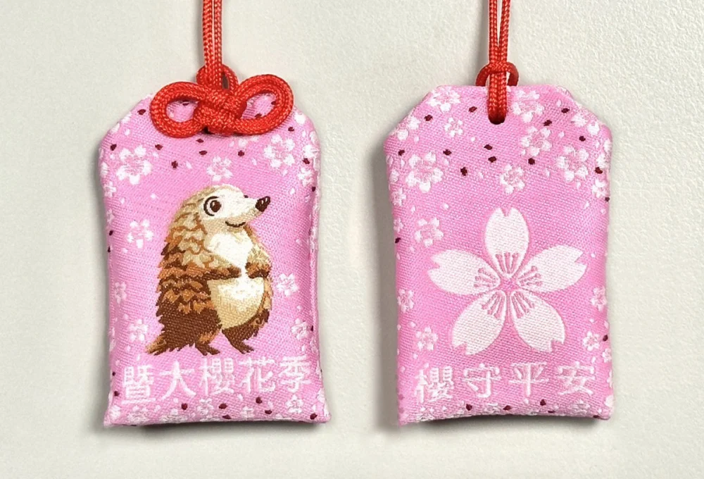 2026暨大櫻花季專屬御守，校方將於2月14日至22日的9天春節連假期間，每日提供400個限量御守，致贈給率先入場並支付停車費的小客車主。（暨大提供）