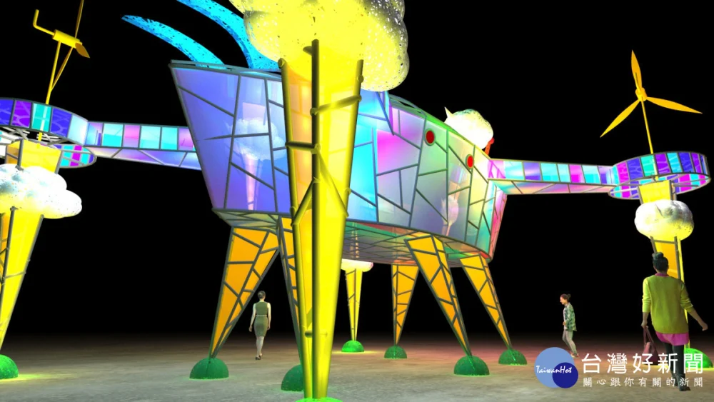 2026台灣燈會特別打造全台首座超大型「農業無人機」意象主燈「未來方舟」／嘉義縣府提供