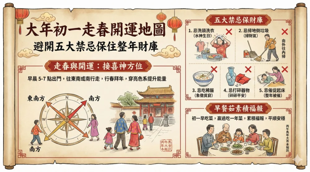 大年初一走春開運地圖　避開五大禁忌保住整年財庫