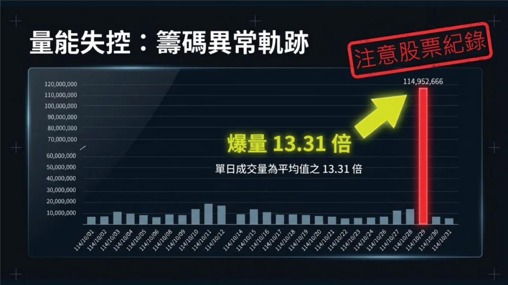 量能失控:籌碼異常軌跡。