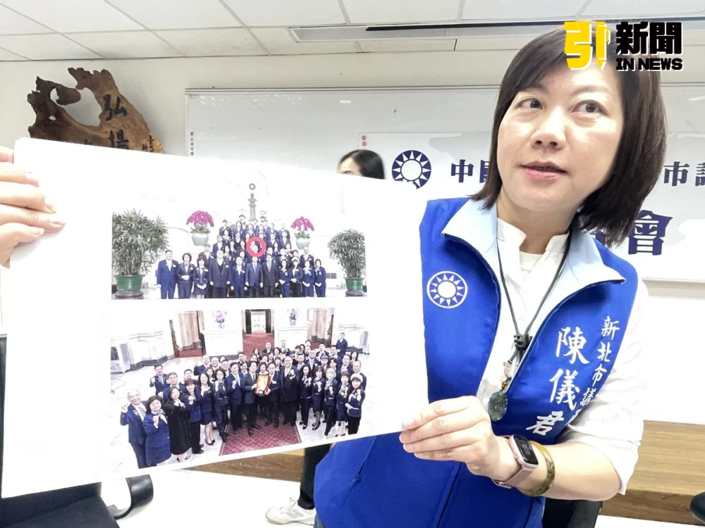 圖/黨團書記長陳儀君直指,民進黨抹黑的對象,2月9日曾前往總統府拜訪並與總統賴清德合照,難道總統與這位爭議人士關係更密切嗎?(記者陳志仁攝,2026.03.23)