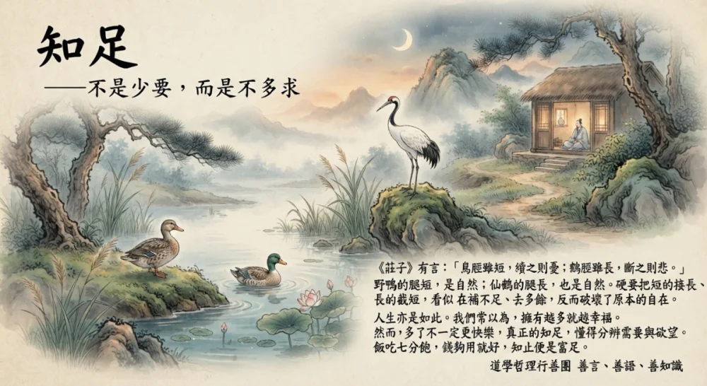 知足 — 不是少要，而是不多求